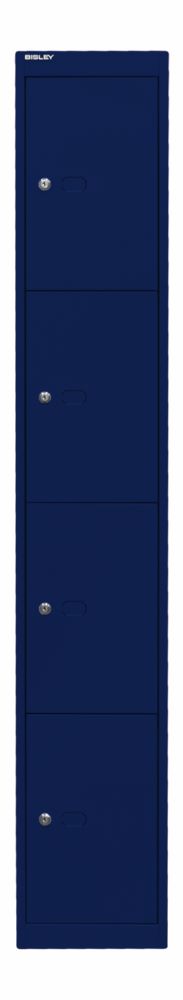 Produktbild Bisley Schließfachschrank Office 1 Abteil 4 Fächer T 305 mm Farbe oxfordblau