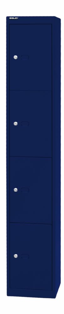 Produktbild Bisley Schließfachschrank Office 1 Abteil 4 Fächer T 305 mm Farbe oxfordblau bild 3