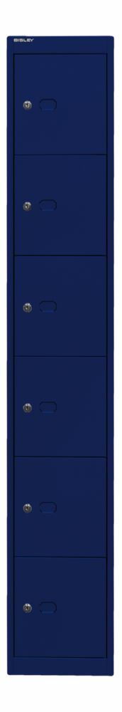 Produktbild Bisley Schließfachschrank Office, 1 Abteil, 6 Fächer, T 305 mm, Farbe oxfordblau