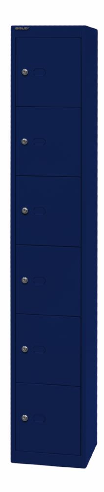 Produktbild Bisley Schließfachschrank Office, 1 Abteil, 6 Fächer, T 305 mm, Farbe oxfordblau bild 3