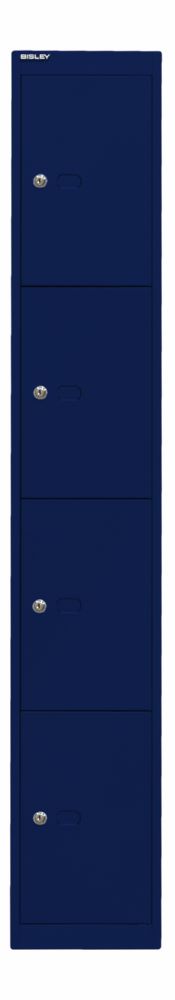 Produktbild Bisley Schließfachschrank Office 1 Abteil 4 Fächer T 457 mm Farbe oxfordblau