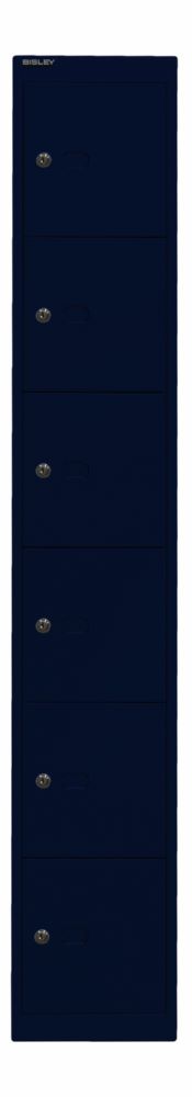 Produktbild Bisley Schließfachschrank Office 1 Abteil 6 Fächer B 305 x T 457 mm Farbe oxfordblau