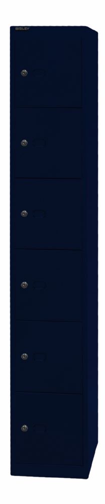 Produktbild Bisley Schließfachschrank Office 1 Abteil 6 Fächer B 305 x T 457 mm Farbe oxfordblau bild 3