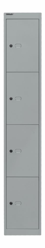 Produktbild Bisley Schließfachschrank Office 1 Abteil 4 Fächer T 305 mm Farbe silber