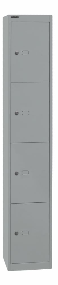 Produktbild Bisley Schließfachschrank Office 1 Abteil 4 Fächer T 305 mm Farbe silber bild 2