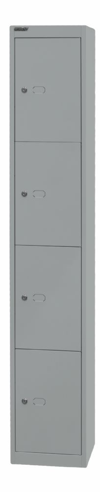 Produktbild Bisley Schließfachschrank Office 1 Abteil 4 Fächer T 305 mm Farbe silber bild 3