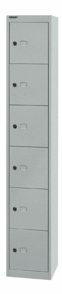 Produktbild Bisley Schließfachschrank Office 1 Abteil 6 Fächer T 305 mm Farbe silber bild 3