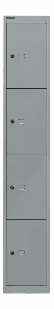 Produktbild Bisley Schließfachschrank Office 1 Abteil 4 Fächer T 457 mm Farbe silber bild 1