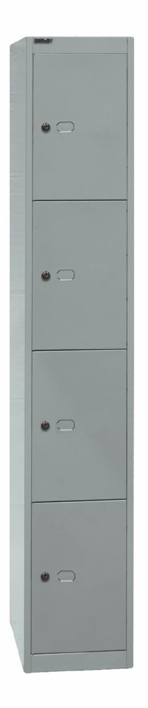 Produktbild Bisley Schließfachschrank Office 1 Abteil 4 Fächer T 457 mm Farbe silber bild 2