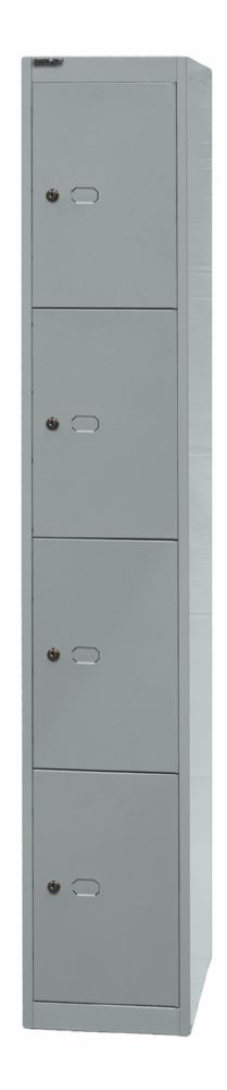 Produktbild Bisley Schließfachschrank Office 1 Abteil 4 Fächer T 457 mm Farbe silber bild 3