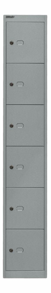 Produktbild Bisley Schließfachschrank Office 1 Abteil 6 Fächer T 457 mm Farbe silber