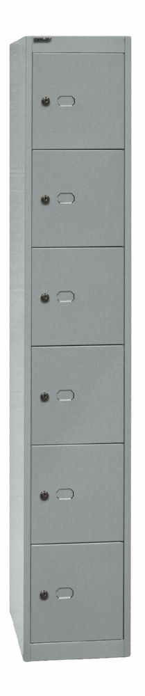 Produktbild Bisley Schließfachschrank Office 1 Abteil 6 Fächer T 457 mm Farbe silber bild 2