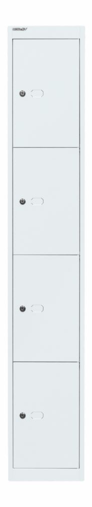 Produktbild Bisley Schließfachschrank Office 1 Abteil 4 Fächer T 305 mm Farbe verkehrsweiß