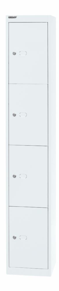 Produktbild Bisley Schließfachschrank Office 1 Abteil 4 Fächer T 305 mm Farbe verkehrsweiß bild 3