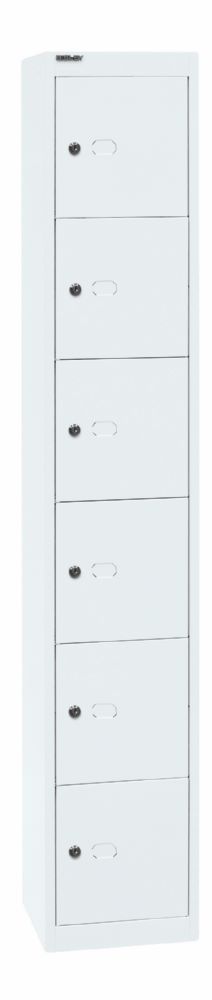 Produktbild Bisley Schließfachschrank Office 1 Abteil 6 Fächer T 305 mm Farbe verkehrsweiß bild 2