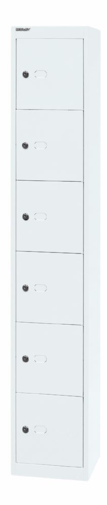 Produktbild Bisley Schließfachschrank Office 1 Abteil 6 Fächer T 305 mm Farbe verkehrsweiß bild 3