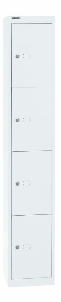 Produktbild Bisley Schließfachschrank Office 1 Abteil 4 Fächer T 457 mm Farbe verkehrsweiß bild 2