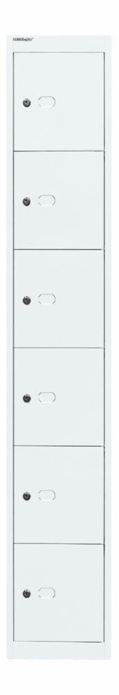 Produktbild Bisley Schließfachschrank Office 1 Abteil 6 Fächer T 457 mm Farbe verkehrsweiß