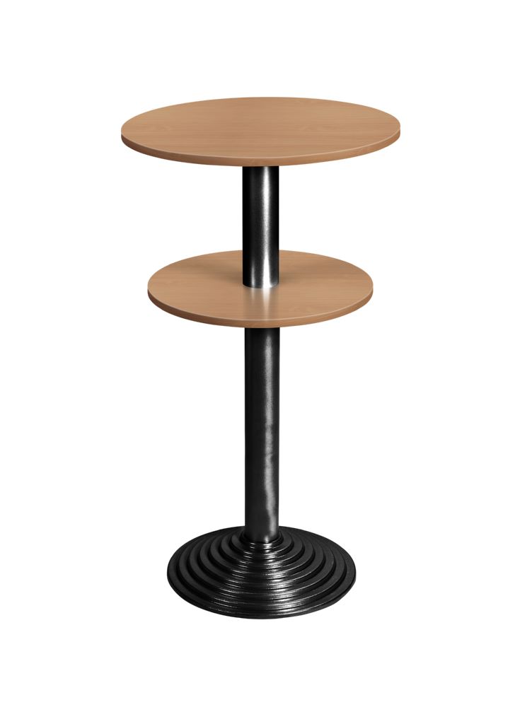 Produktbild Bisley Stehtisch rund 2 Platten Stahlsäule D 80 mm Aluminium-Gussfuß D 450 mm