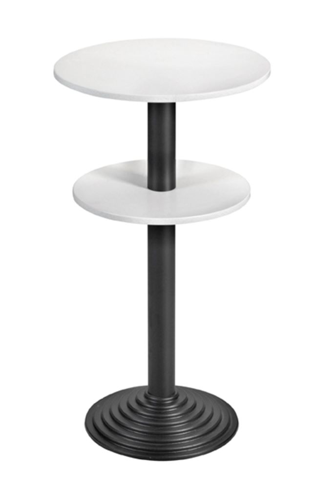 Produktbild Bisley Stehtisch 2 Platten rund Stahlsäule D 80 mm Aluminium-Gussfuß D B600 x H1100 mm