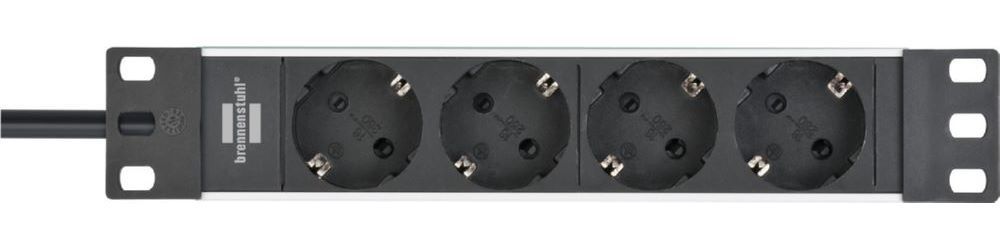 Produktbild Brennenstuhl Alu Line 10 Zoll Steckdosenleiste 4 fach für Schaltschränke Steckerleiste bild 3