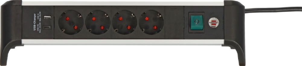 Produktbild Brennenstuhl Alu-Office-Line Steckdosenleiste 4-fach mit USB Power-Delivery Typ C