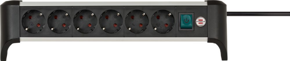 Produktbild Brennenstuhl Alu-Office-Line Steckdosenleiste 6-fach Steckerleiste aus Aluminium 3 m Kabel bild 1