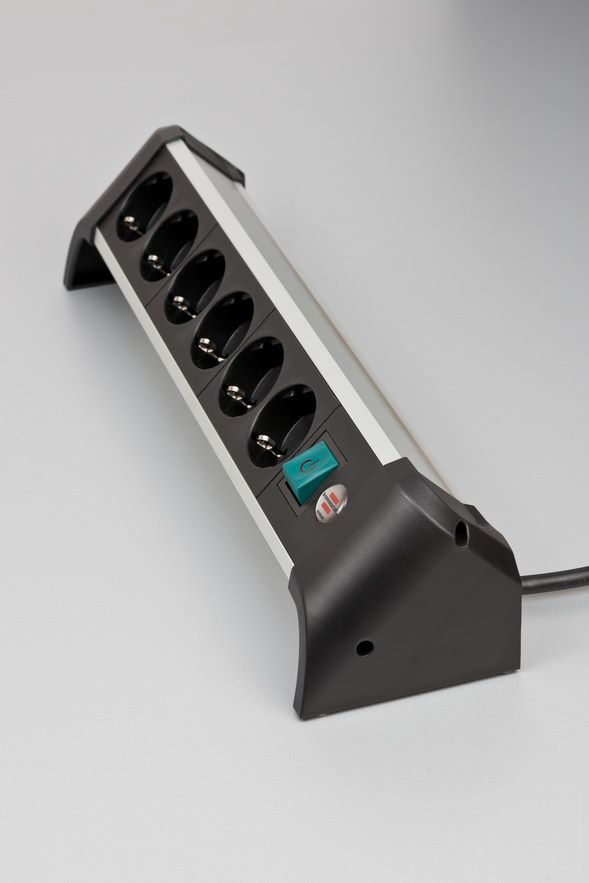 Produktbild Brennenstuhl Alu-Office-Line Steckdosenleiste 6-fach Steckerleiste aus Aluminium 3 m Kabel bild 4