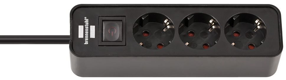 Produktbild Brennenstuhl Ecolor Steckdosenleiste 3 fach Schalter und 1,5m Kabel