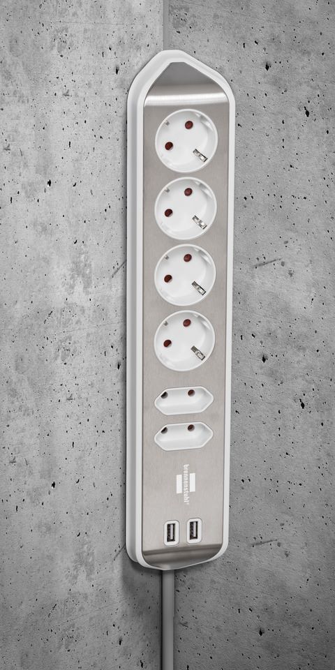 Produktbild Brennenstuhl Ecksteckdosenleiste 6-fach 4 x Schutzkontakt 2 x Euro-Steckdosen 2x USB bild 14