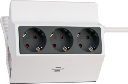 Produktbild Brennenstuhl Klemmbare Steckdosenleiste 3-fach mit 3 m Kabellänge weiß/anthrazit