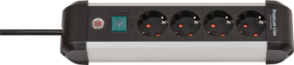 Produktbild Brennenstuhl Premium-Alu-Line Steckdosenleiste 4-fach Steckerleiste Aluminium Schalter 1,8 m
