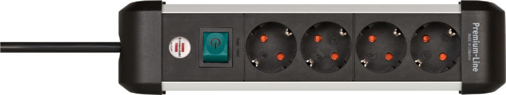 Produktbild Brennenstuhl Premium-Alu-Line Steckdosenleiste 4-fach Steckerleiste Aluminium Schalter 1,8 m bild 2