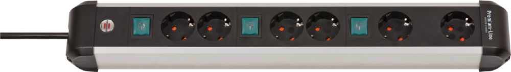 Produktbild Brennenstuhl Premium-Alu-Line Steckdosenleiste 6-fach 3 m Kabel