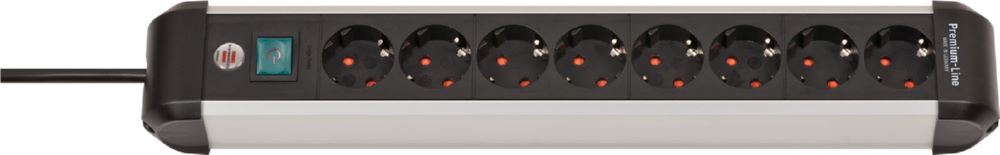 Produktbild Brennenstuhl Premium-Alu-Line Steckdosenleiste 8-fach mit Schalter und 3 m Kabel