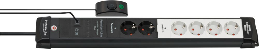 Produktbild Brennenstuhl Premium-Line Comfort Switch Plus Steckdosenleiste 6-fach schwarz/grau
