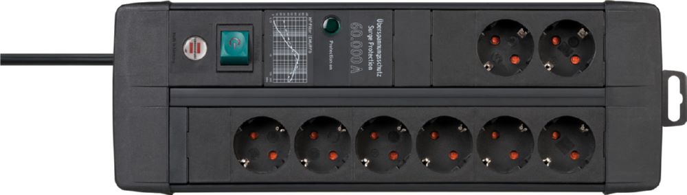 Produktbild Brennenstuhl Premium-Line Steckdosenleiste 8-fach mit Überspannungsschutz 3 m Kabel schwarz bild 4