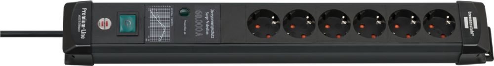 Produktbild Brennenstuhl Premium-Line Steckdosenleiste 6-fach Überspannungsschutz bis 60.000 A schwarz