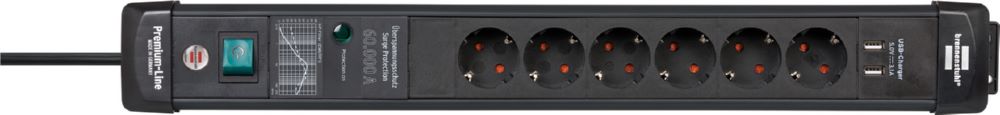 Produktbild Brennenstuhl Premium-Line Steckdosenleiste 6-fach Überspannungsschutz bis 60.000 A mit Schalt bild 5
