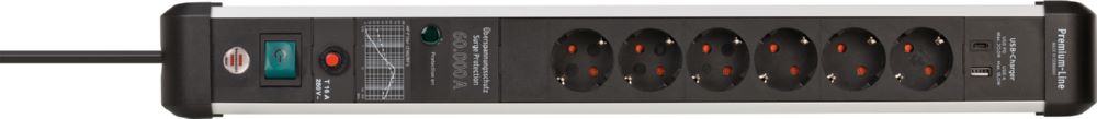 Produktbild Brennenstuhl Premium-Protect-Line Steckdosenleiste 6-fach USB Power-Delivery Typ C bild 6
