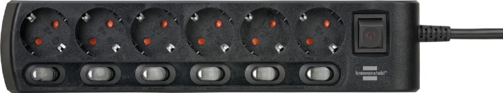 Produktbild Brennenstuhl Steckdosenleiste einzeln schaltbar 6 fach mit 2 poligen Schaltern bild 2