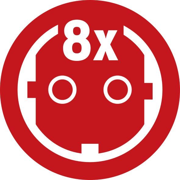 Produktbild Brennenstuhl Steckdosenturm 8-fach 4x USB in 45 Grad-Anordnung 2 m Kabel schwarz bild 3