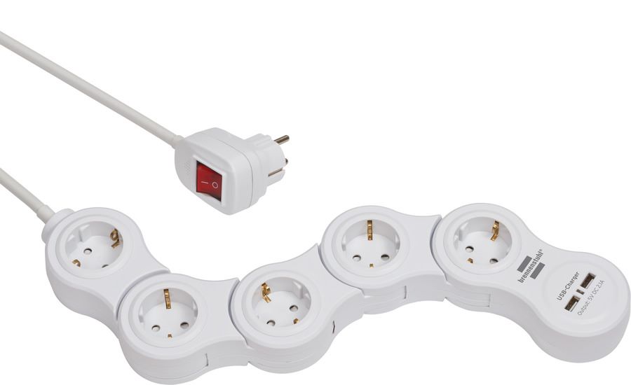 Produktbild Brennenstuhl Vario Power Steckdosenleiste mit USB Ladefunktion Bewegliche Steckdosenleiste