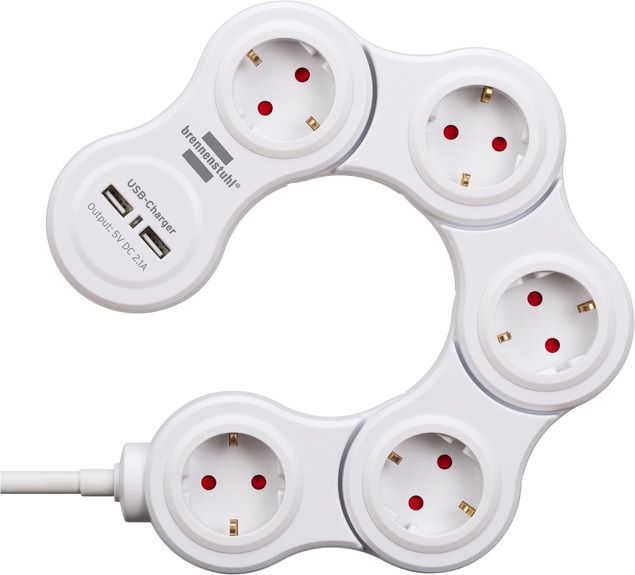 Produktbild Brennenstuhl Vario Power Steckdosenleiste mit USB Ladefunktion Bewegliche Steckdosenleiste bild 10