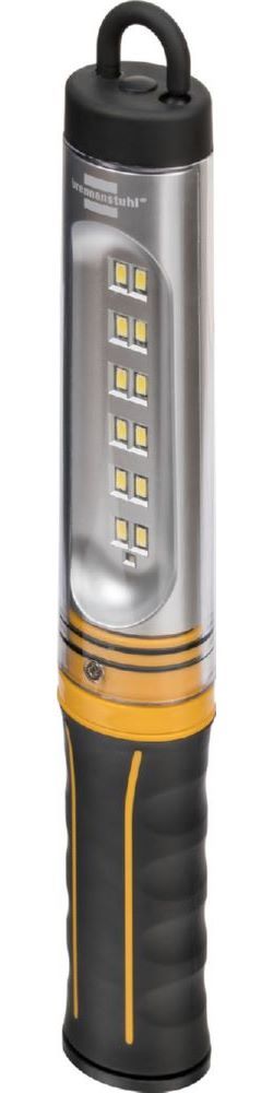 Produktbild Brennenstuhl LED Akku Werkstattleuchte Stableuchte 12 SMD LED mit Schalter IP54 gelb