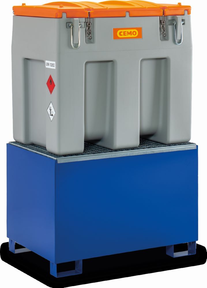 Produktbild Cemo Auffangwanne Typ SW600/2 lackiert mit Gitterrost verzinkt 120 x 82 x 82 cm