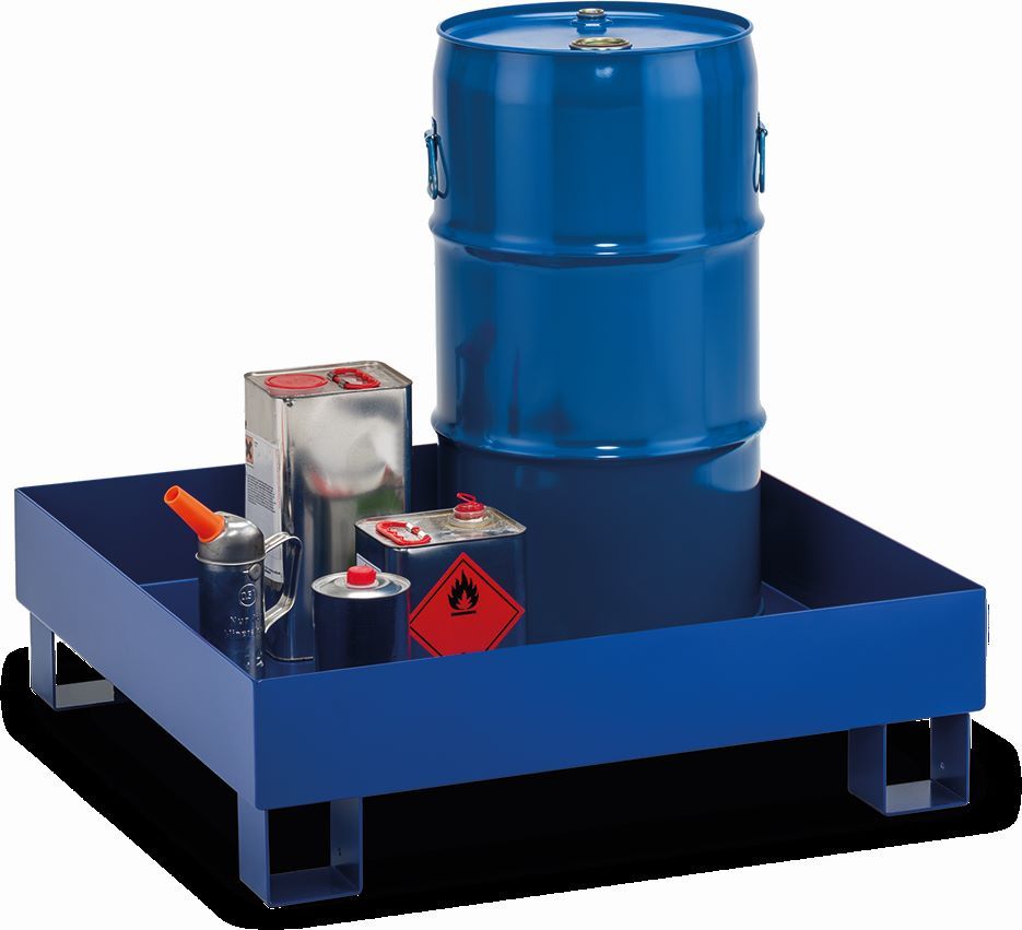 Produktbild Cemo Auffangwanne Typ SW65/4 lackiert RAL 5002 ohne Gitterrost für 60 L-Fässer bild 2