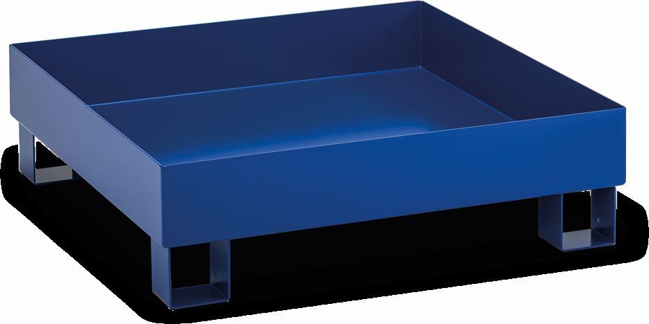 Produktbild Cemo Auffangwanne Typ SW65/4 lackiert RAL 5002 ohne Gitterrost für 60 L-Fässer