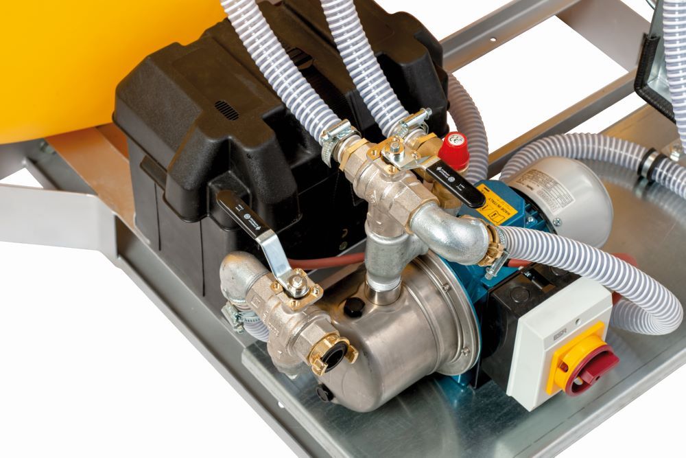 Produktbild Cemo BWS 130-PE FA 3000 Elektropumpe 24 V Li-Ion-Akku mit Haspel schwenkbar gelb bild 7