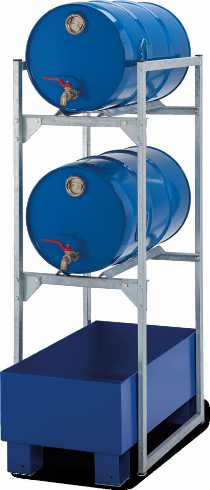 Produktbild Cemo Fassregal 120 mit Fassauflagen mit Stahl-Auffangwanne für 2 x 60 l Fässer bild 2